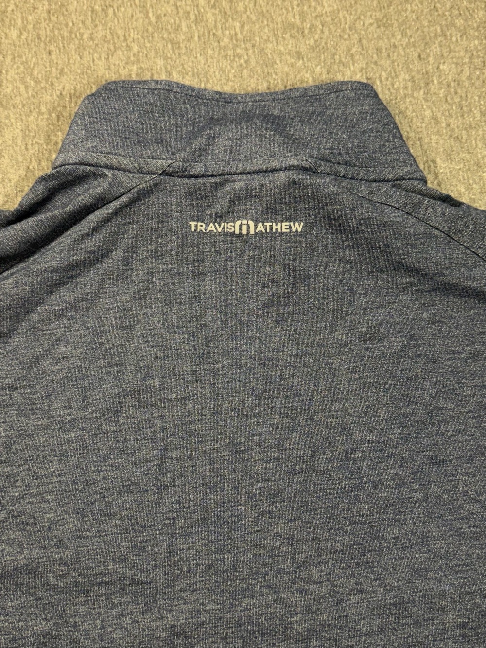 Travis Mathew Zachary 1/4 Zip Golf Men’s L Blue Pullover Performance Sleeve Logo - Picture 8 of 8
